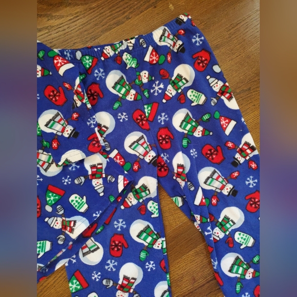 TCP (The Children's Place) Boys Small 5/6 blue snowman fleece pajamas - Picture 4 of 6